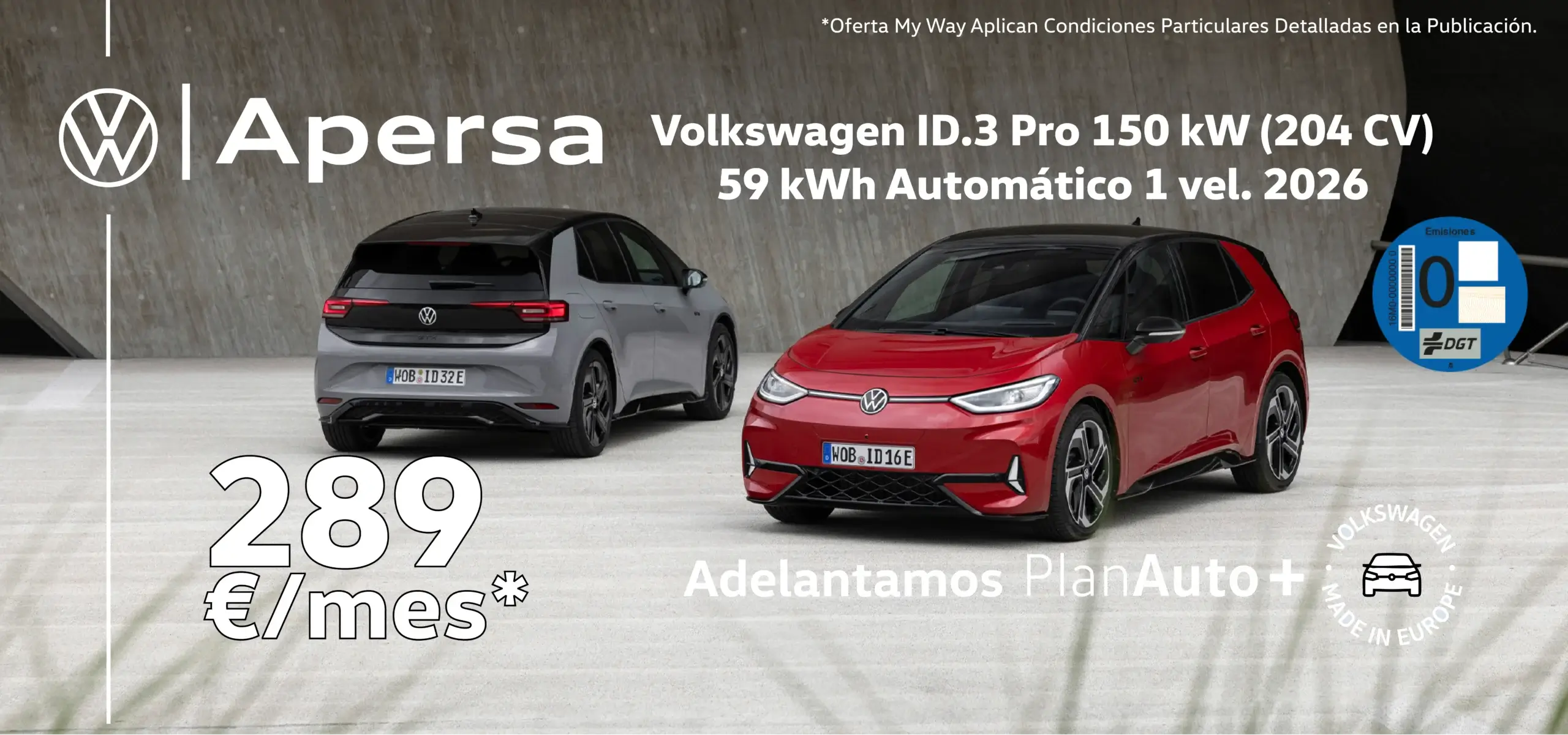 Frontal del Volkswagen ID.3 SUV eléctrico Volkswagen en concesionario Apersa